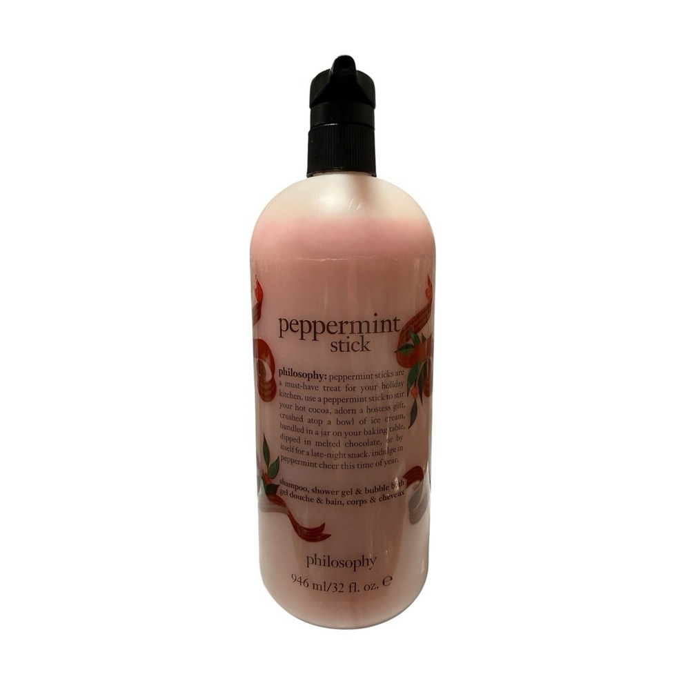PHILOSOPHY Peppermint Stick SHAMPOO, SHOWER GEL & BUBBLE BATH 32 Oz